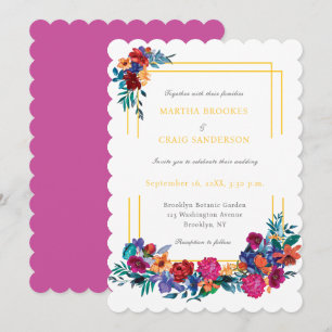 Aquarell-Mexikanische Fiesta-Blumen-Hochzeit Einladung