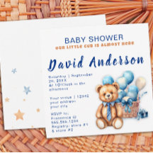 Aquarell minimalist Baby Shower Junge