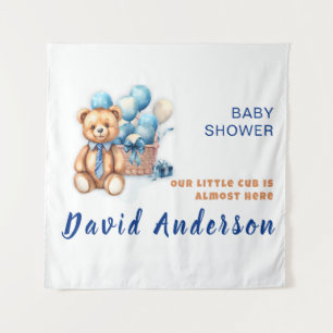Aquarell minimalist Baby Shower Junge Wandteppich