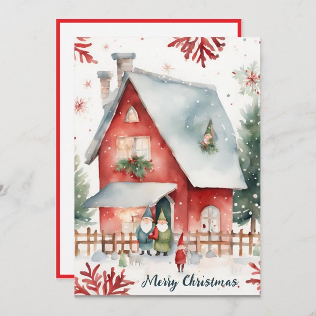 Aquarell Minimalistisch Weihnachten Weihnachten (Vorne/Hinten)