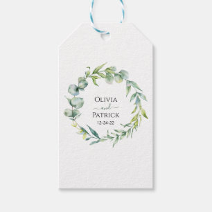 Aquarell-Mintgrün-Eukalyptus-klassisch-runde STI Geschenkanhänger