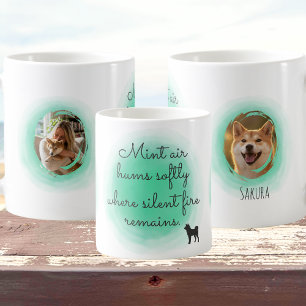 Aquarell-Mintgrüner Shiba Inu-Benutzerfoto Kaffeetasse