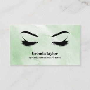 Aquarell Minze grün Eyelash Browbar beruflich Visitenkarte