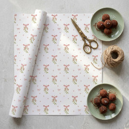 Aquarell-Mistelzweig-Bogen-Weihnachtsverpackungspa Geschenkpapier