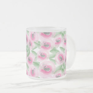 Aquarell mit Blumen Mattglastasse