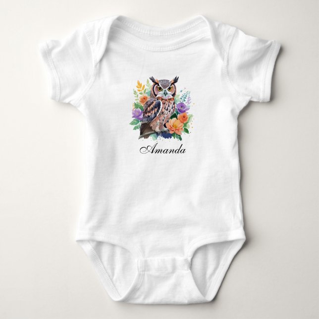 Aquarell mit farbenfrohen Blume Baby Strampler (Vorderseite)