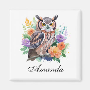 Aquarell mit farbenfrohen Blume Magnet