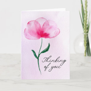 Aquarell Mitgefühl Blumen zum Gedenken an Dich Karte