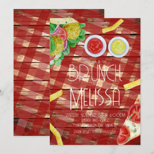 Aquarell Mittagessen Brunch Essen Restaurant Party Einladung