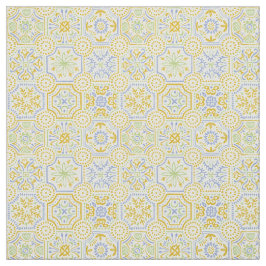 Aquarell-Mittelmeer-Azulejo-Boho-Muster Stoff