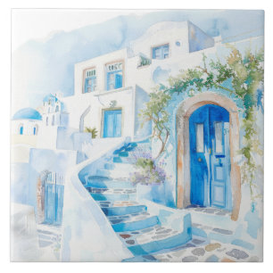 Aquarell Mittelmeer  Fliese