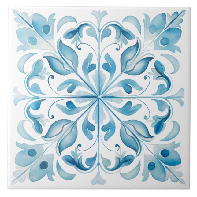 Aquarell Mittelmeer  Fliese (Vorderseite)