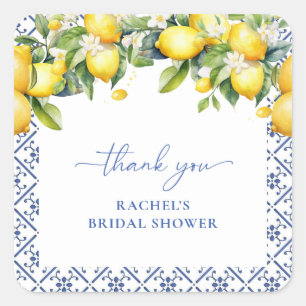 Aquarell Mittelmeer Italien Danke Favor Quadratischer Aufkleber