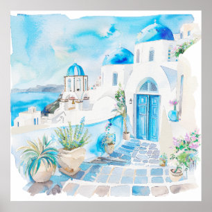 Aquarell Mittelmeer Poster