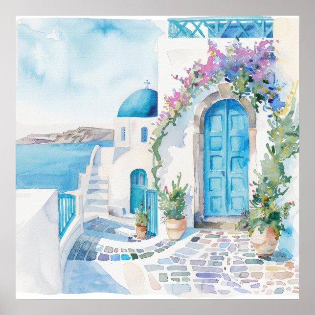 Aquarell Mittelmeer  Poster (Vorne)