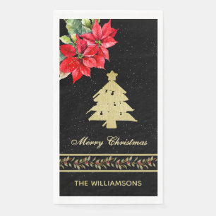 AQUARELL MODERNE ELEGANTE WEIHNACHTSBAUM SERVIETTE