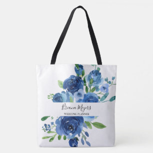 Aquarell Moderne florale Navy Blue Business Tasche