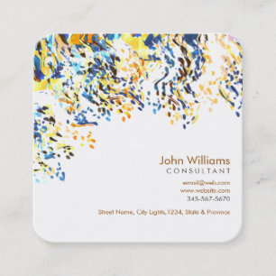Aquarell Moderne Naturfarben Grüne Pinselstriche Quadratische Visitenkarte
