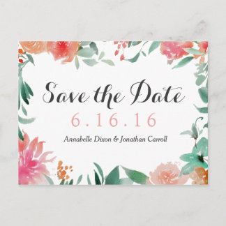 Aquarell Moderne Save the Date Postkarte