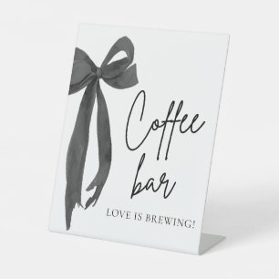 Aquarell Moderne Schwarze Bogen Kaffee Bar Schild