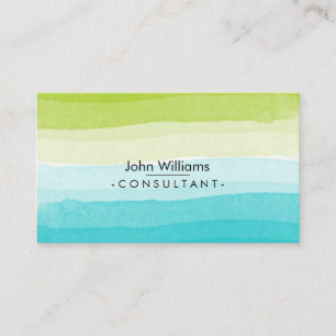 Aquarell Moderner Abstrakter, Aquamariner Strand Visitenkarte