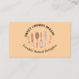 Aquarell Modernes Backen & Kochen Backwaren Bäcker Visitenkarte
