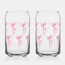 Aquarell Modernes Blush Pink Bow Ribbon Dosenglas