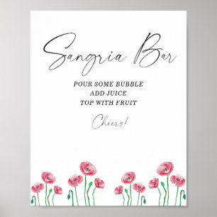Aquarell-modernes Floral-Sangria-Bar-Plakat Poster