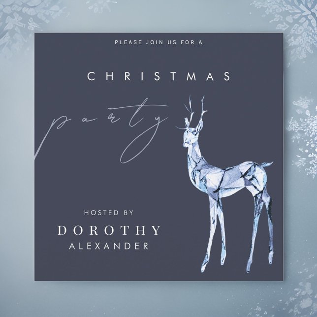 Aquarell Modernes Kristalliner Weihnachtsfest Part Einladung (Von Creator hochgeladen)