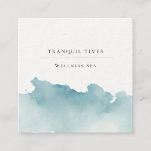 Aquarell Modernes Minimalistisches Aqua Wellness-C Quadratische Visitenkarte