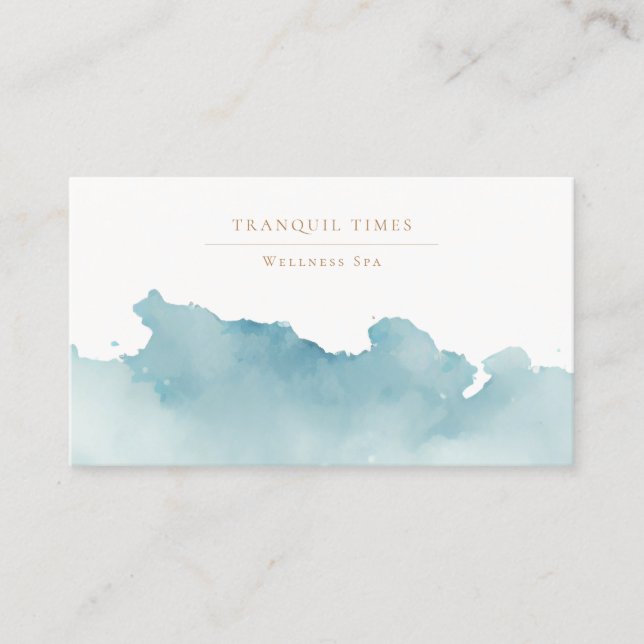 Aquarell Modernes Minimalistisches Aqua Wellness-C Visitenkarte (Vorderseite)