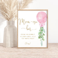 Aquarell Modernes Rosa Ballon Mama-osa Bar