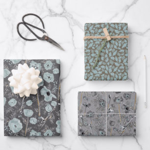 Aquarell-Mohn-Decoupage-Geschenk Geschenkpapier Set