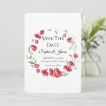 Aquarell-Mohn- und Lavendel-Blumenhochzeit