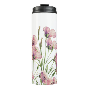 Aquarell-Mohnblumen einfache und schöne Tasse. Thermosbecher