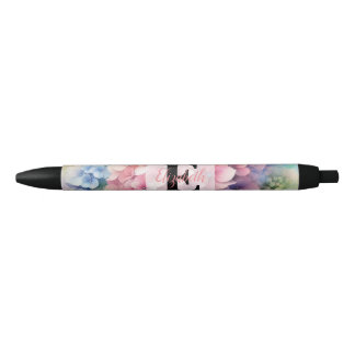 Aquarell-Monogramm rosa Hortensie  Kugelschreiber