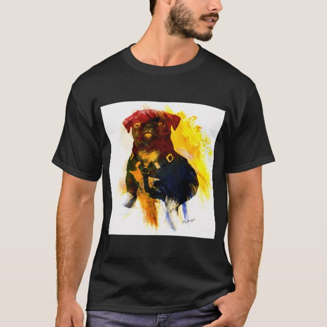 Aquarell-Mops-Welpe T-Shirt (Vorderseite)