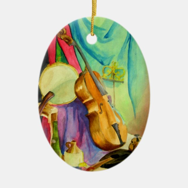 Aquarell-Musik Keramikornament (Vorne)