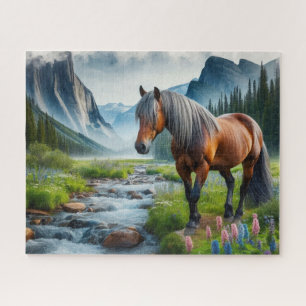 Aquarell Mustang Pferd Puzzle