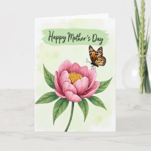 Aquarell-Muttertags-Karte mit Blüten Karte