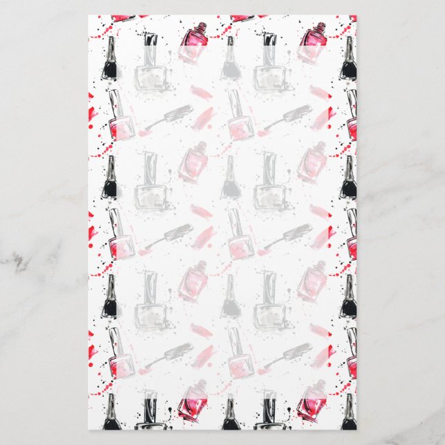 Aquarell-Nagellack-Muster Briefpapier (Vorderseite)