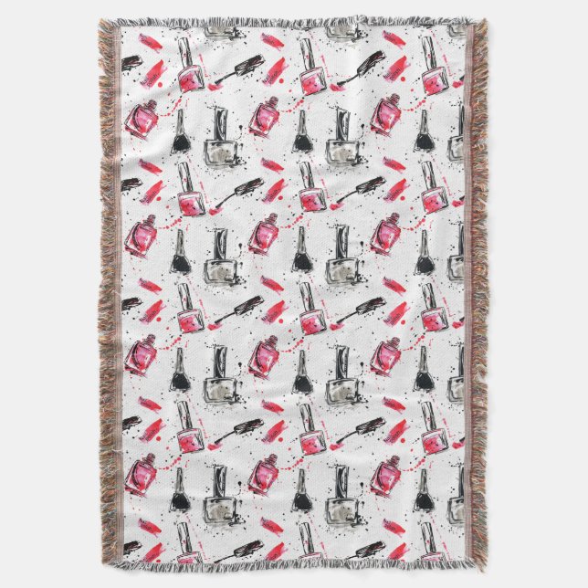 Aquarell-Nagellack-Muster Decke (Vorderseite Vertikal)