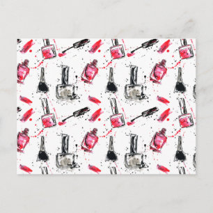 Aquarell-Nagellack-Muster Feiertagspostkarte