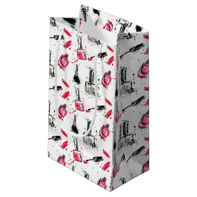 Aquarell-Nagellack-Muster Kleine Geschenktüte (Vorderseite Schrägansicht)