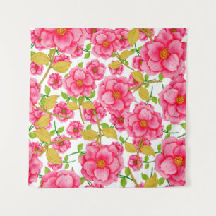 Aquarell-Nahtloses Muster mit Blumen. Vintage  Wandteppich