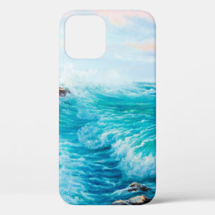 Aquarell nahtloses Muster mit handgemalter blauer Case-Mate iPhone Hülle