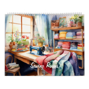 Aquarell-Nähzimmer Kalender