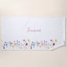 Aquarell-Name Wildblume Minimalistischer Boho-Stil