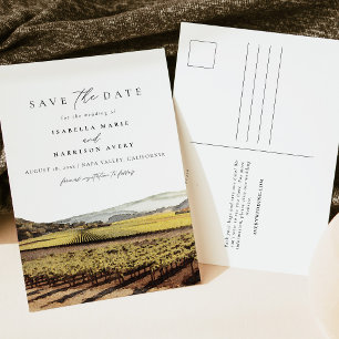 Aquarell Napa Valley Sonoma Kalifornien Weinberg Postkarte