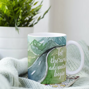 Aquarell Natur Lass Das Nächste Abenteuer Beginnen Kaffeetasse
